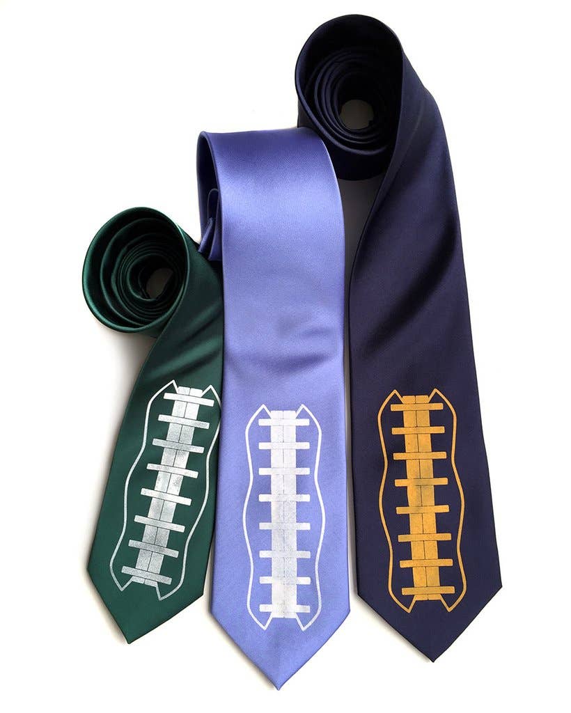 Cyberoptix Tie Lab - Wholesale Necktie - Men's - Football Necktie. Football Lacing Print.1
