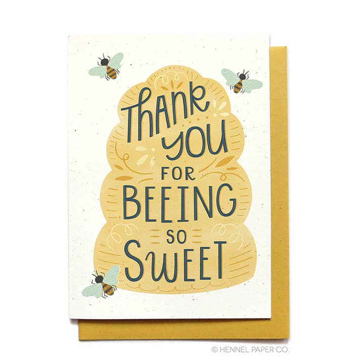 Thank You Card - Beeing So Sweet for wholesale by Hennel Paper Co.
