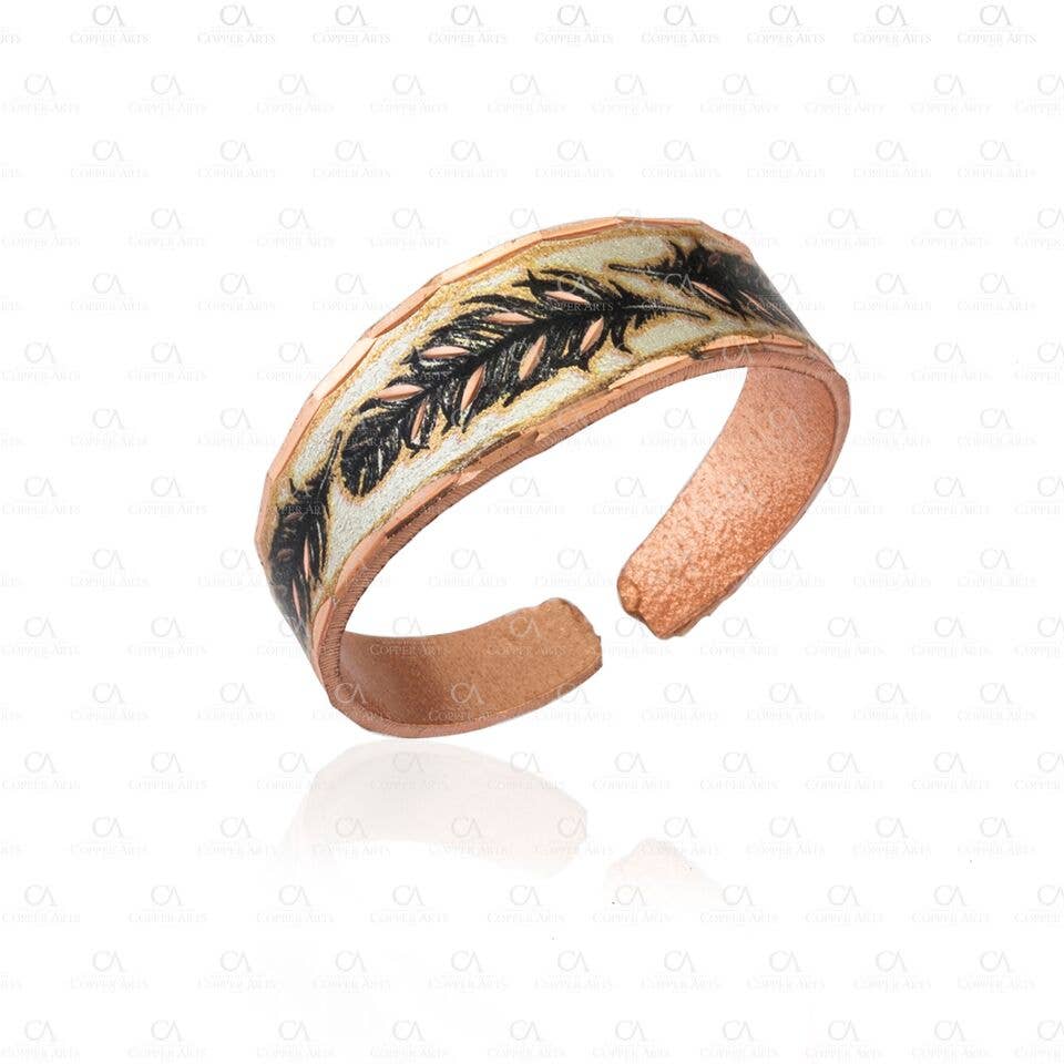COPPER ARTS INC. - Wholesale Cocktail/Statement Ring - RNS 61 Unique Copper Feather Rings1