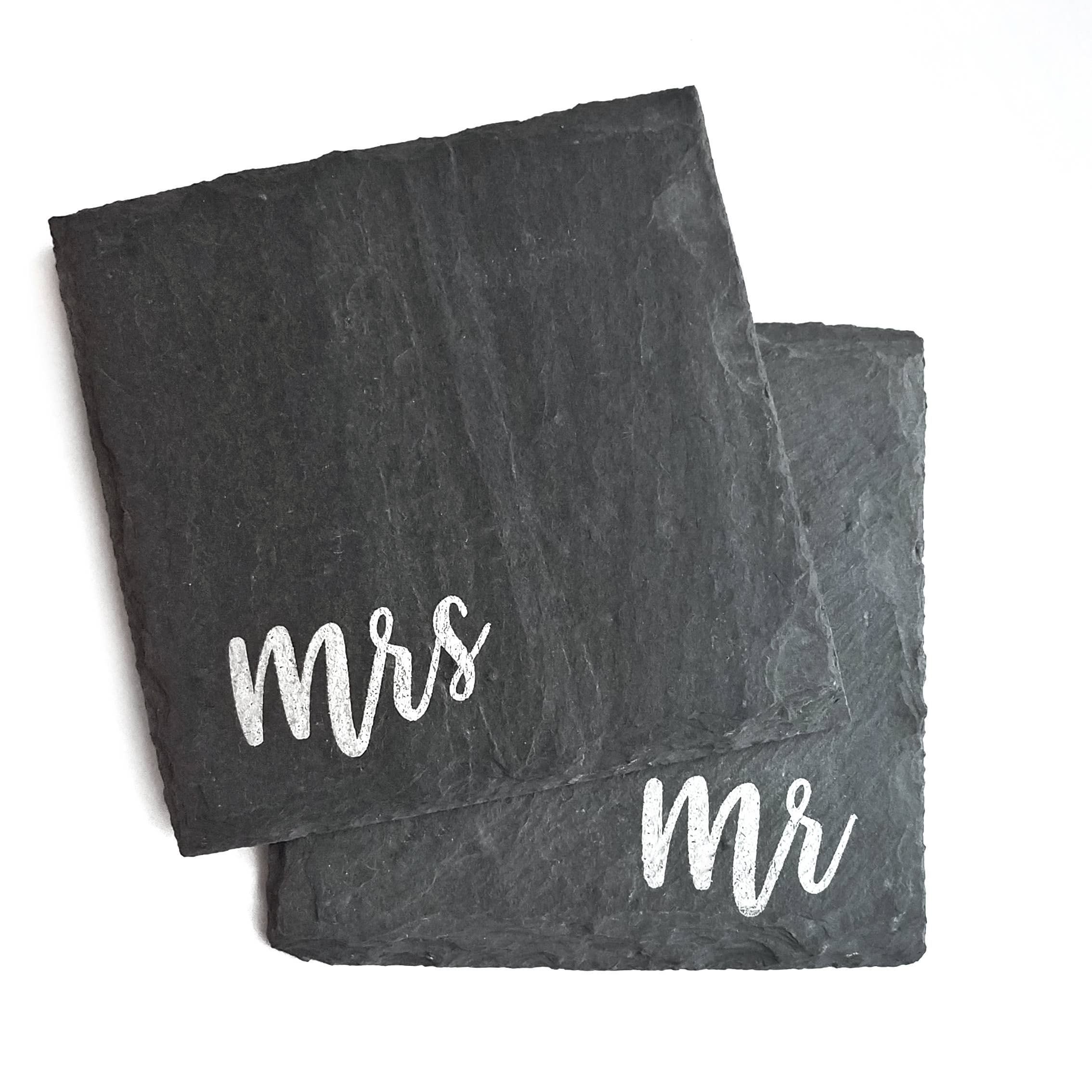 Cheers Ink - Wholesale Coasters - Mr and Mrs Slate Coaster1