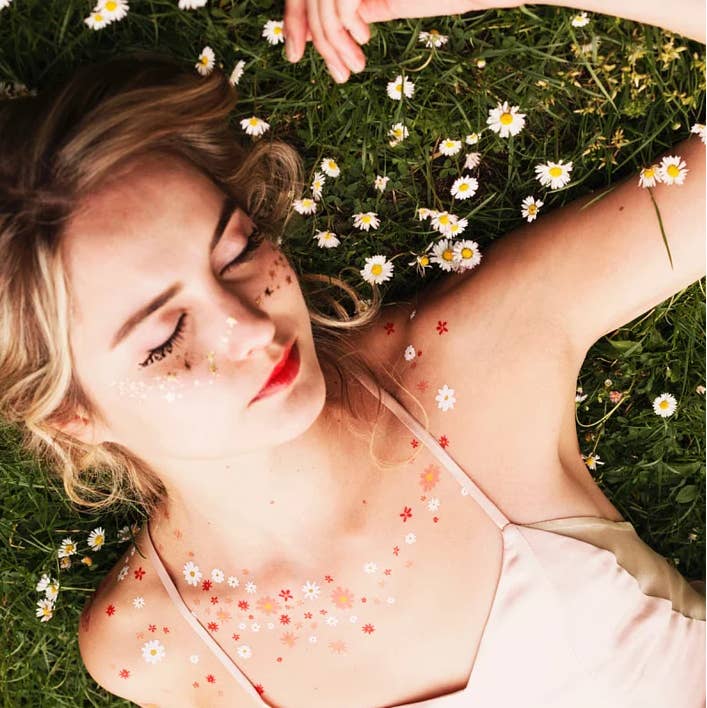 Hippie Daisy Temporary Tattoos Stickers for wholesale by PAPERSELF