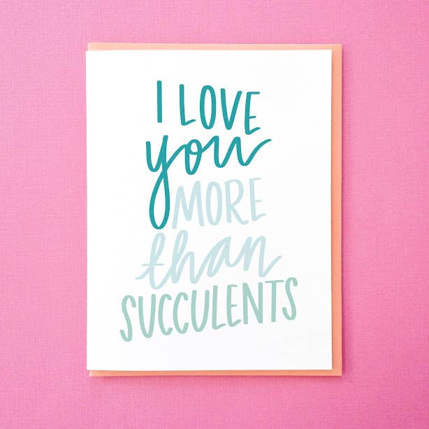 Tick Tock Press - Wholesale Love Card - More than Succulents0