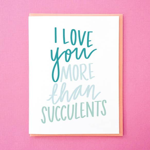 Tick Tock Press - Wholesale Love Card - More than Succulents0