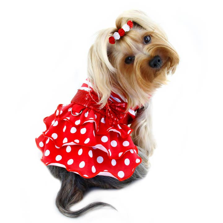 Sparkling Bow Ruffle Layered Dress for wholesale by Klippo Pet