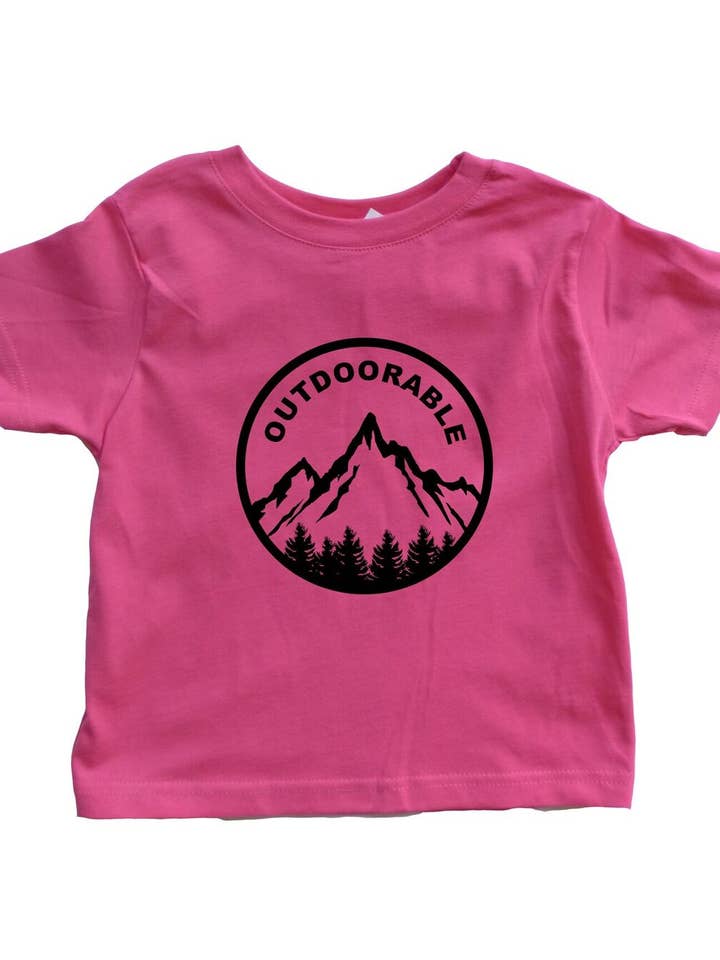 Chemise d'extérieur rose et noire pour tout-petits pour la vente par Outdoorable Apparel