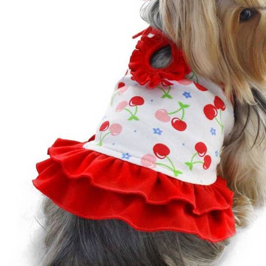 Blød Strikket Bomuld Kirsebær Kjole for engroshandel hos Klippo Pet