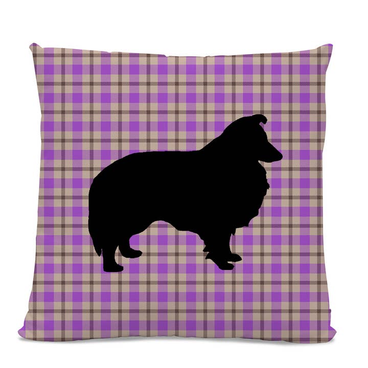 Sheltie Plaid Kussen 20„ X 20" katoen keperstof voor wholesale door Sophisticated Pup