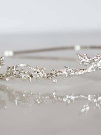 Sterling Silver Plated/Rose Gold Plated Lily Vine Headband for wholesale by Acute Designs