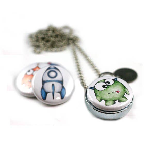 Monsters from Outerspace Locket Necklace for wholesale by Polarity