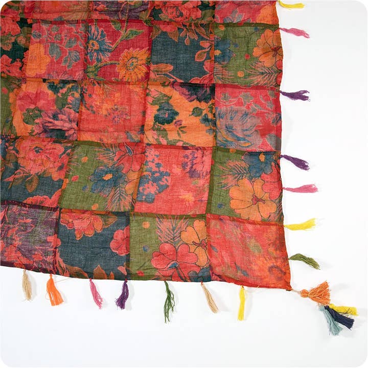 Zig Zag Asian Collection - Wholesale Scarf – Women's - Patchwork Scarf with Tassels5