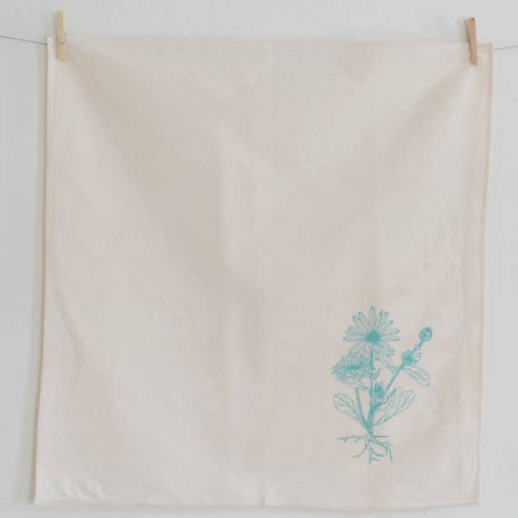 Hearth and Harrow – wholesale Tea towel – Organic Cotton Calendula Tea Towel (Mint Green)1