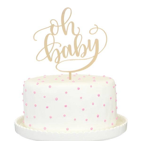 Baby Gold Mirror Cake Topper for wholesale by Alexis Mattox Design