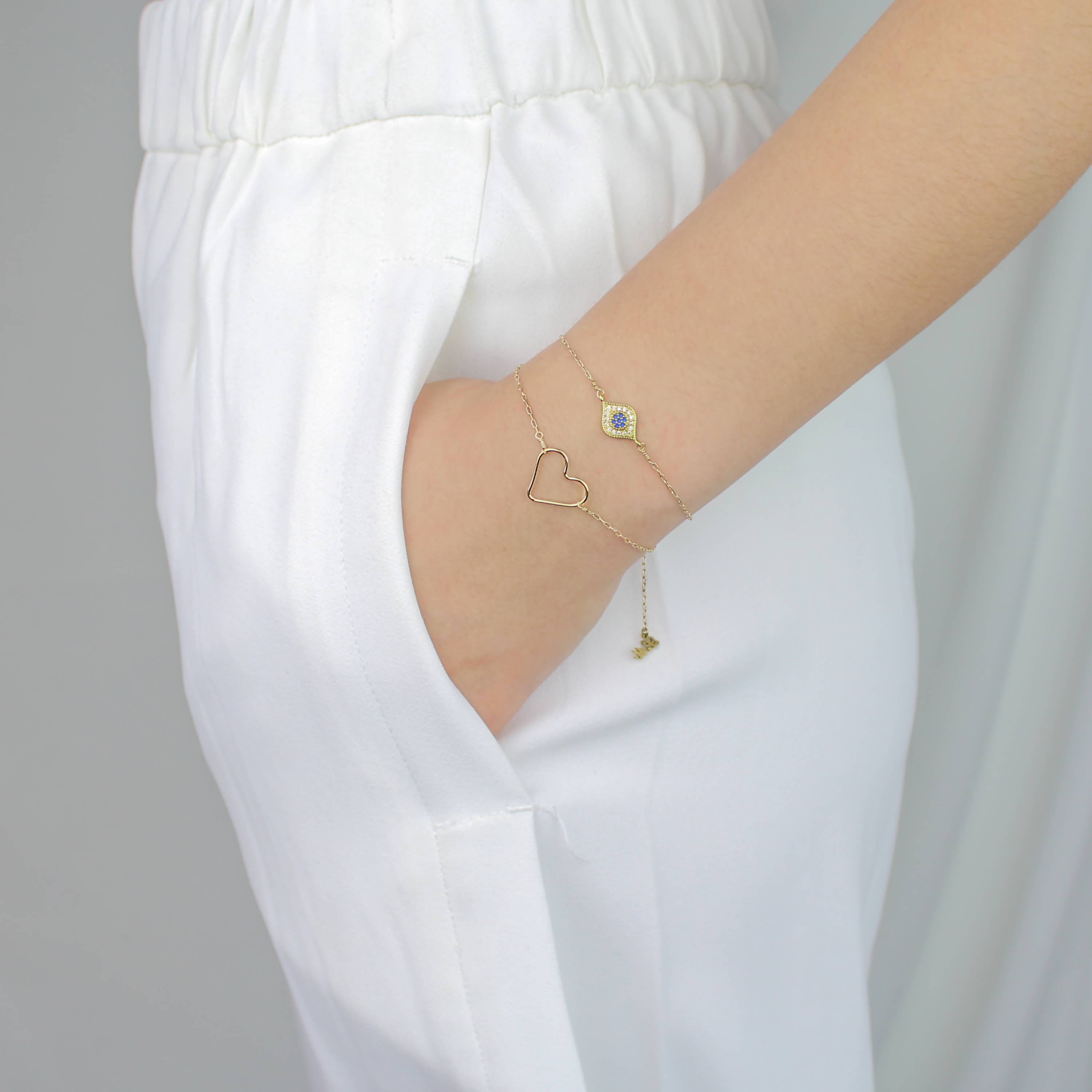 LA MENO - Vente Bracelets à breloques/pendentifs - Bracelet porte-bonheur - Coeur1