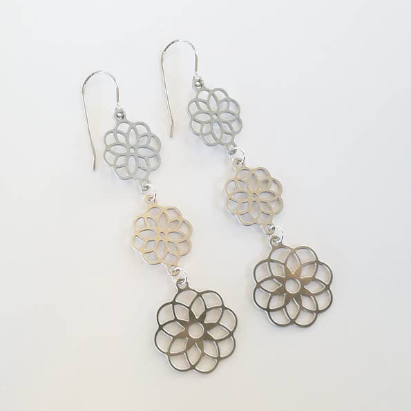 Rose Blossom lysekrone stål øreringe for engroshandel hos GioGio Design