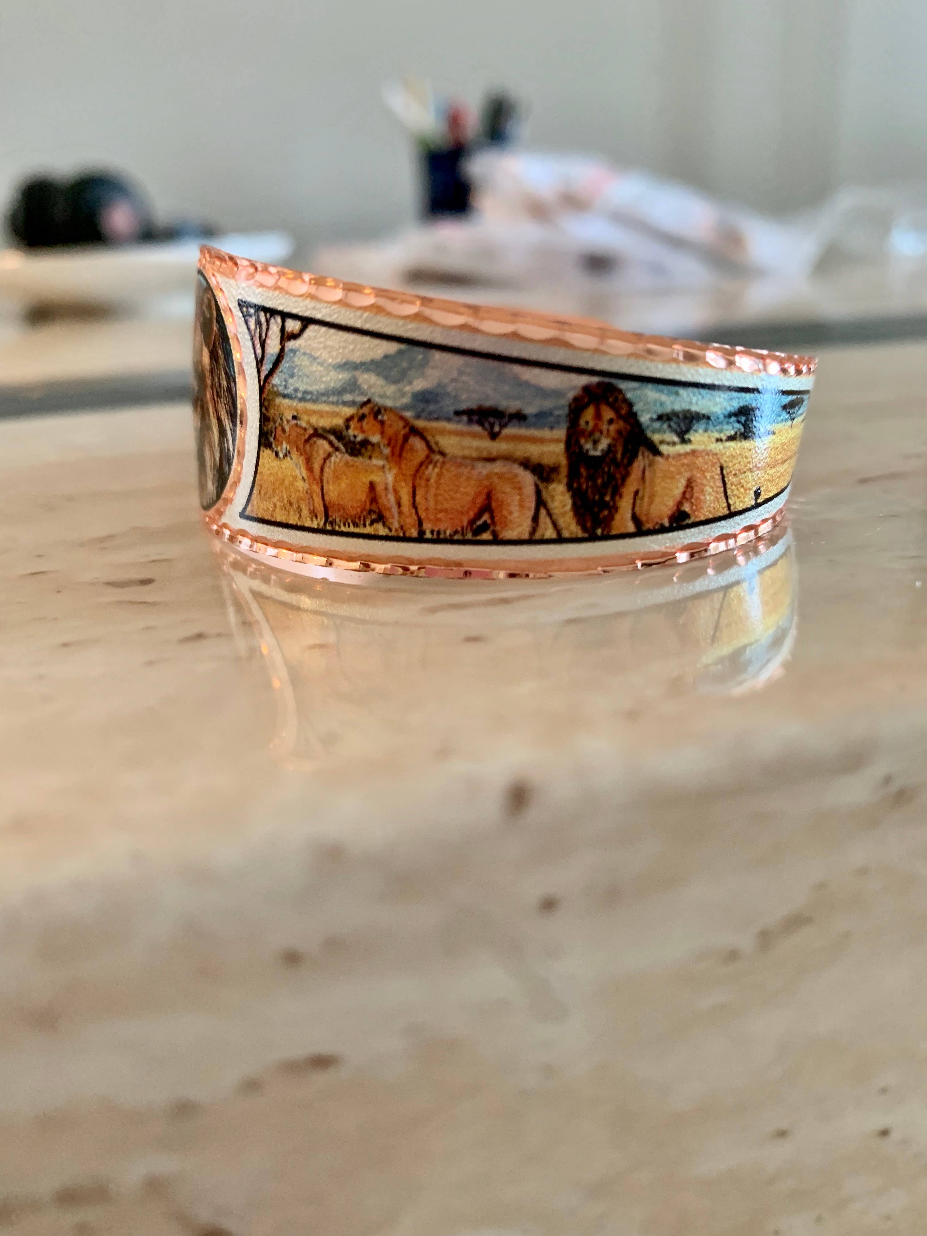 COPPER ARTS INC. - Wholesale Bangle Bracelet - BA BY 44 Lion Bracelets, African Wildlife Jewelry3