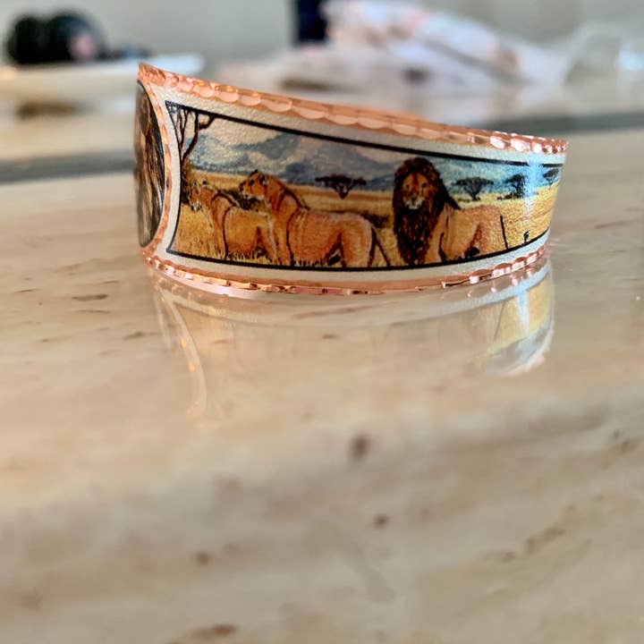 COPPER ARTS INC. - Wholesale Bangle Bracelet - BA BY 44 Lion Bracelets, African Wildlife Jewelry3