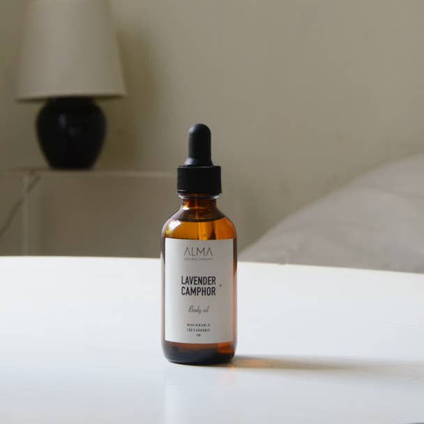 Lavender and Camphor Body Oil for wholesale by Alma Aromatherapy