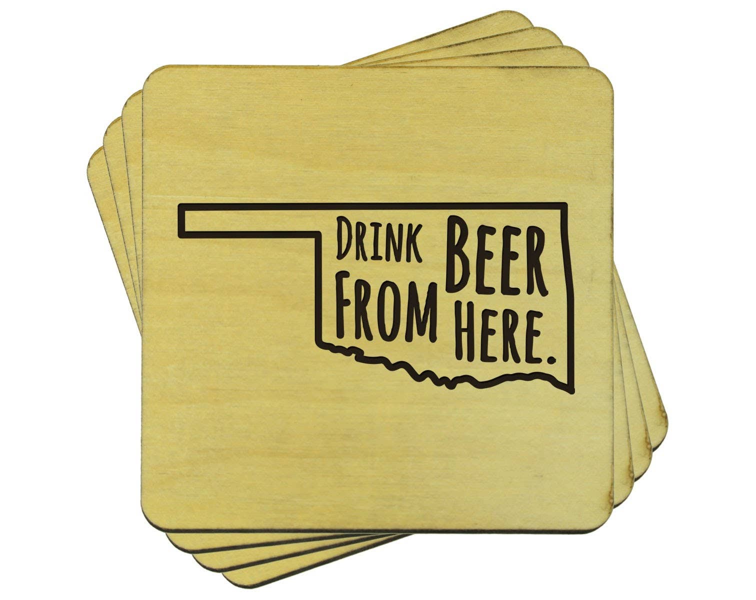 Torched Products - Wholesale Coasters - Drink Beer From Here Coasters | Set of 4 Beer Coasters40