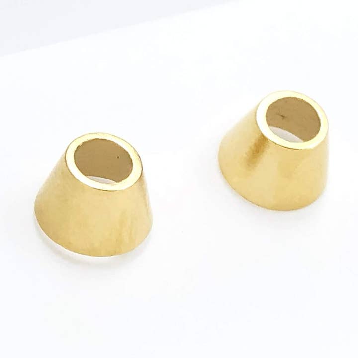 Large 18K Vermeil Taper Studs for wholesale by Ginger Meek Allen
