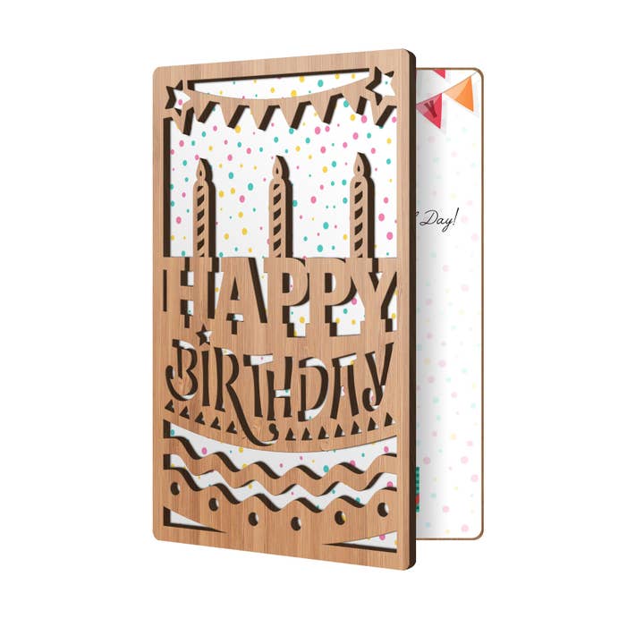 Happy Birthday Cake and Candles Card for wholesale by Heartspace Cards
