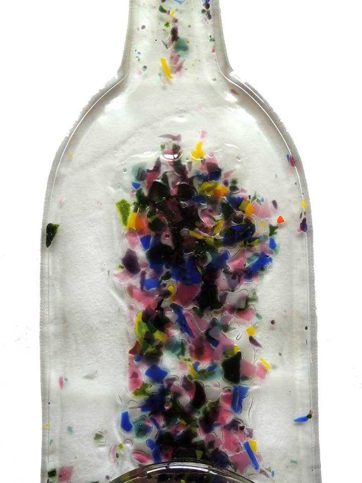 Platter - Confetti Multi-colored Wine Bottle Cheese Platter for wholesale by Wine Bottle Art