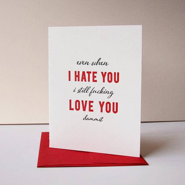 Steel Petal Press - Wholesale Love Card - Hate You, Love You - Love, Friendship and Valentine Anniversary Card5