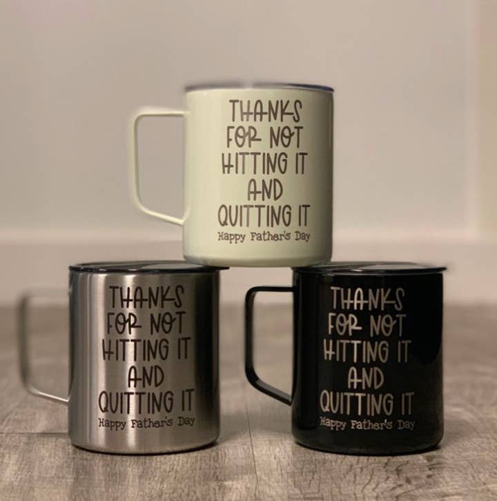 Thanks for Not Hitting It and Quitting It Father's Day Mug for wholesale by spillthebeansetc
