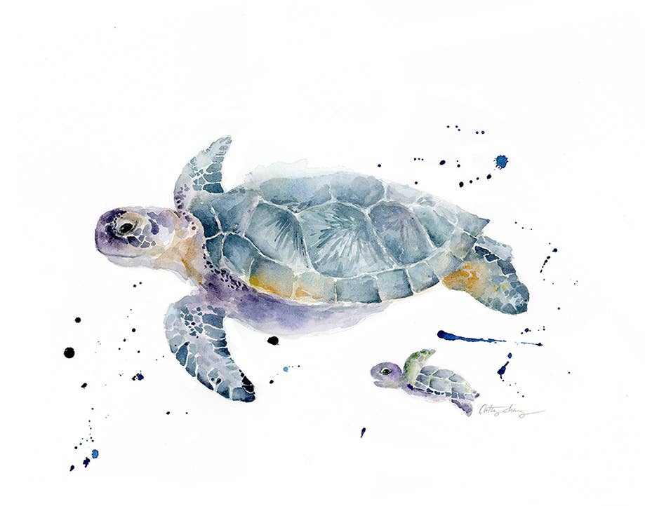 Easy Sunday Club - Wholesale Art Print - Sea Turtles Swim Along Art Print0