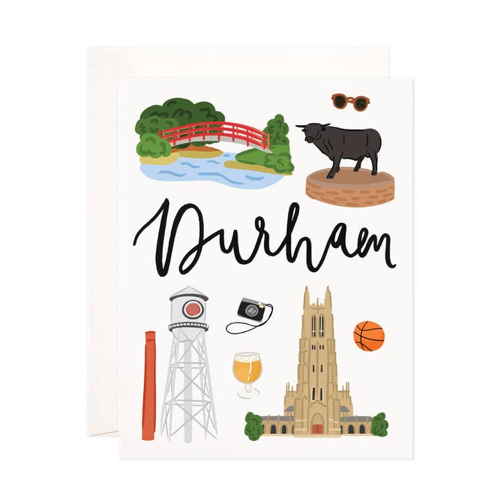 Durham Greeting Card - North Carolina Stationery Card Set, Hostess, Teacher, Travel Gift for wholesale by Bloomwolf Studio