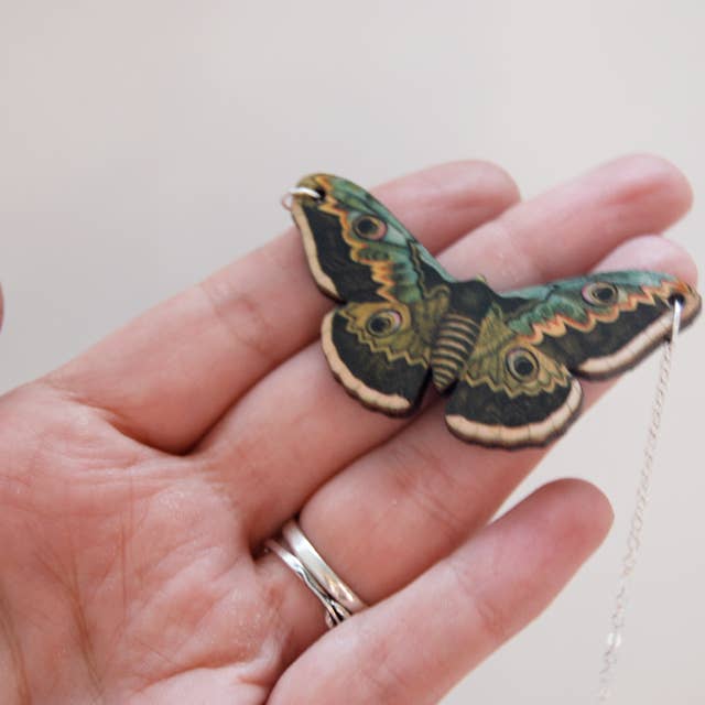 Enchanted Leaves - Wholesale Pendant/Charm Necklace - 18" Emperor Moth Necklace1