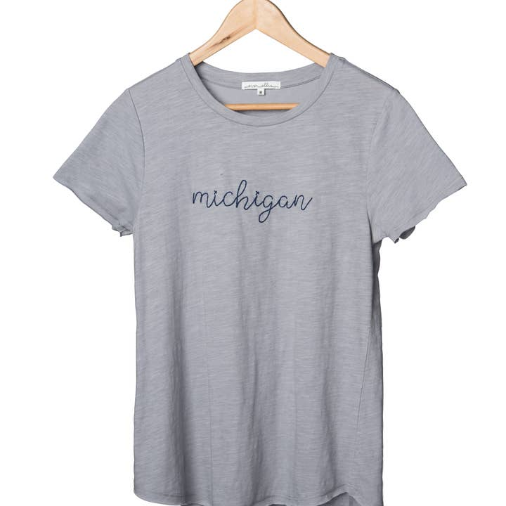 SALE Large Cotton Gray Michigan T-Shirt for wholesale by Totalee Gift