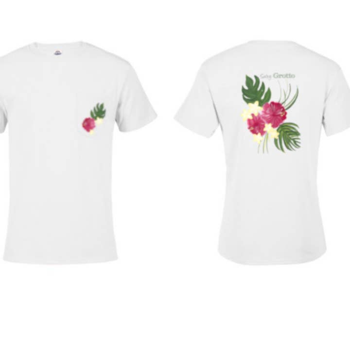 Hibiscus Pocket Tee for wholesale by Salty Grotto