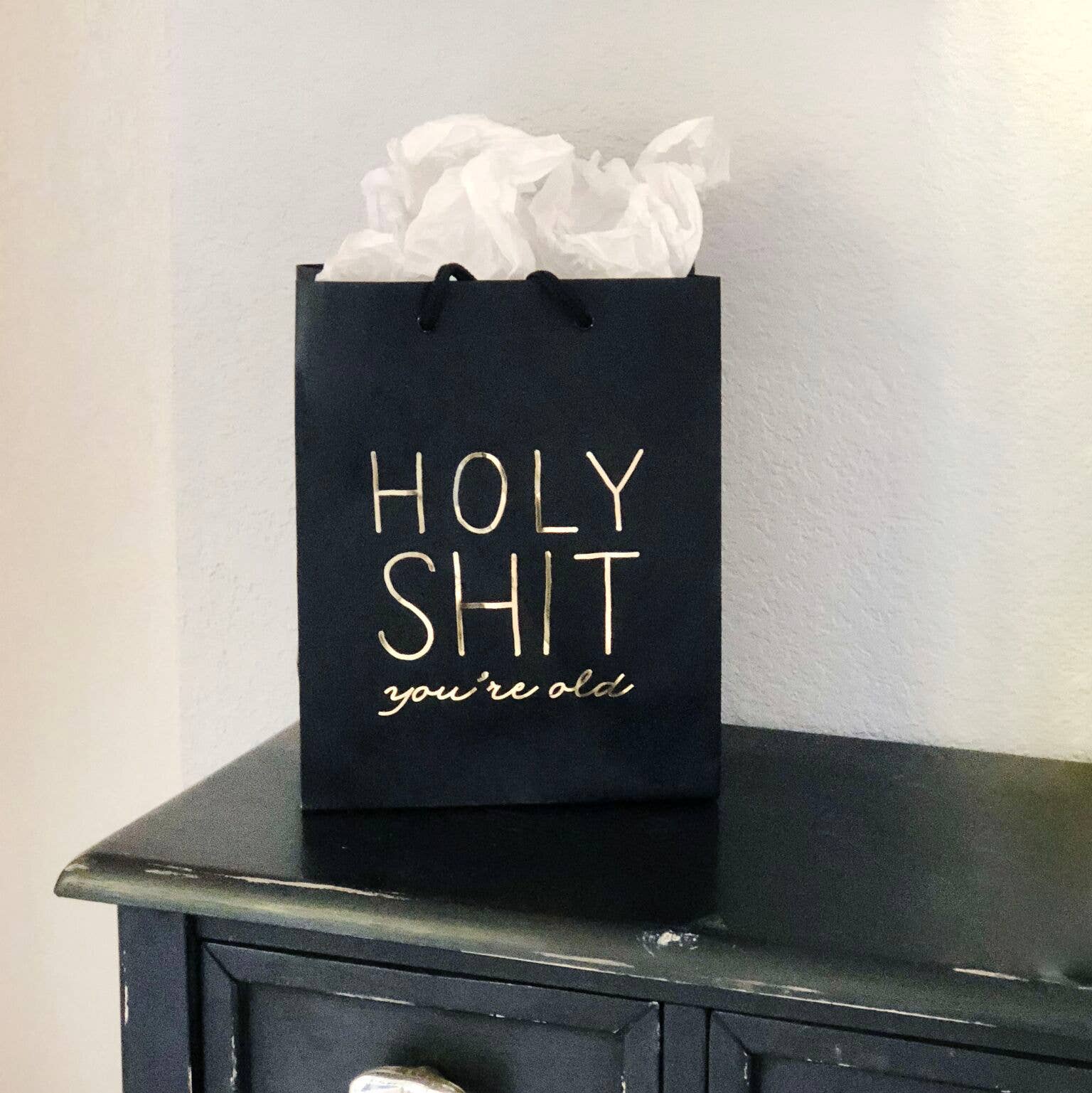 Steel Petal Press - Wholesale Gift Bag - Holy Shit Old Gift Bag - Metallic Foil-Stamped Gift Bag5