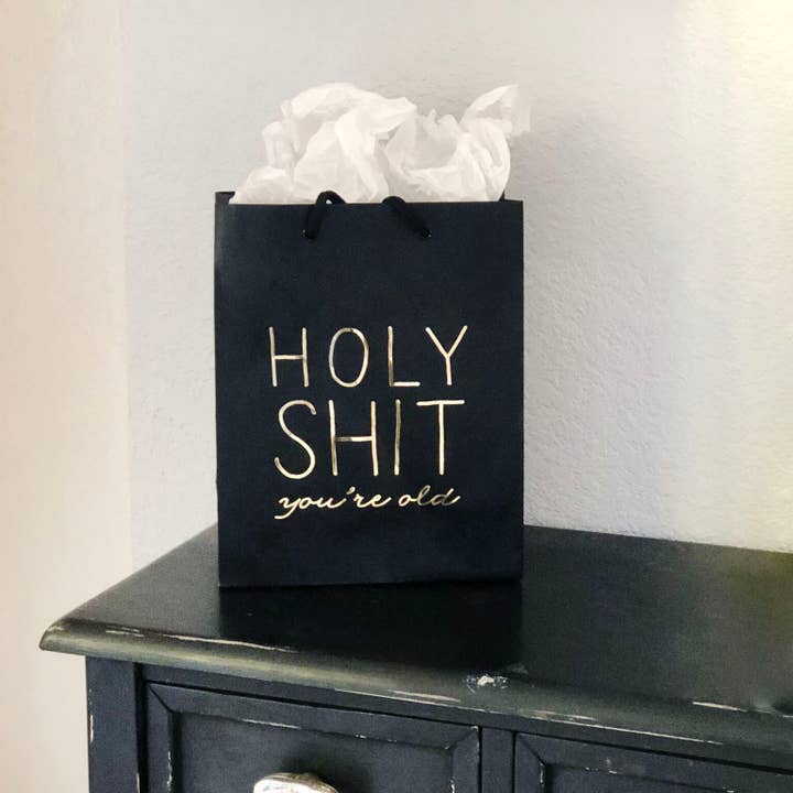 Steel Petal Press - Wholesale Gift Bag - Holy Shit Old Gift Bag - Metallic Foil-Stamped Gift Bag5