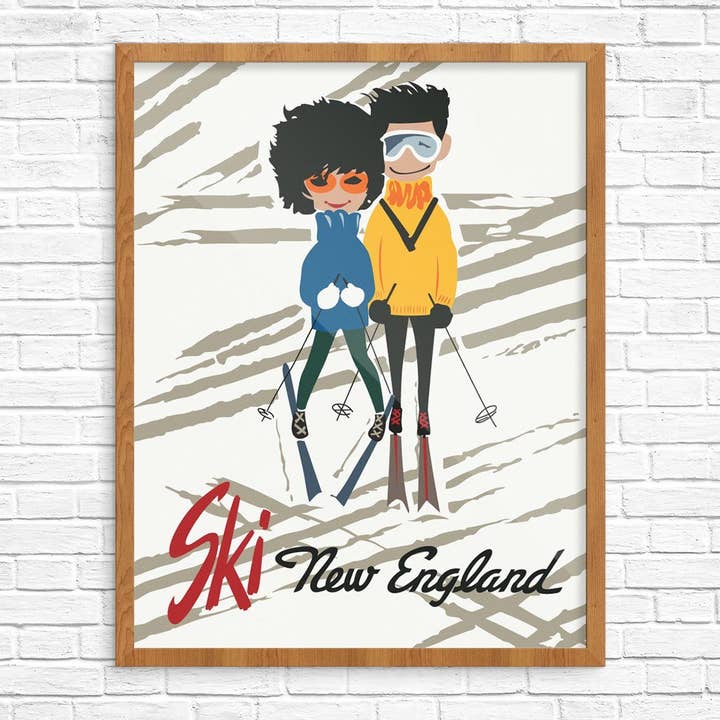 Fridgedoor - Wholesale Magnet - 2.5'' x 3.5'' Hip Ski New England Couple Magnet