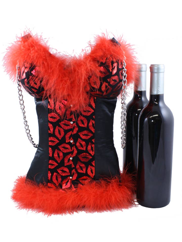 Red Bustier Double Tote Bag for wholesale by Tipsy Totes