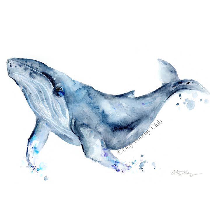 Easy Sunday Club – Impressão artística por atacado – Impressão artística da baleia jubarte