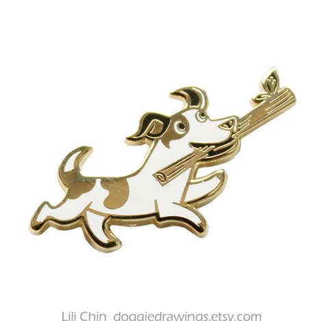 Lili Chin Art - Wholesale Lapel Pin/Button - Jack Russell Terrier Dog Enamel Pin0