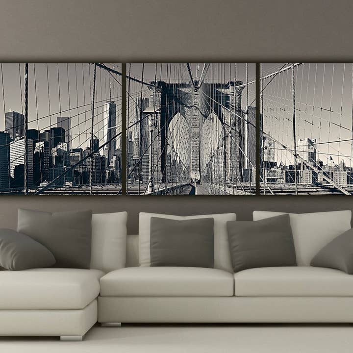76 „x 24" NYC Brooklyn Bridge lærred vægkunst for engroshandel hos HolyCowCanvas