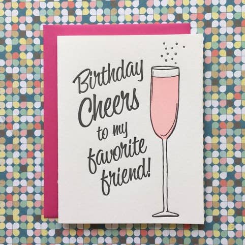 Happy Birthday Cheers - boekdrukkaart voor wholesale door Lucky Bee Press