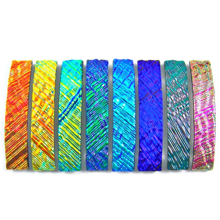 Presilhas de vidro dicróico Ripple textura ondulada grande 0r médio por atacado de Glass Town USA