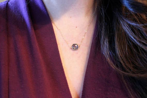 Laalee Jewelry - Vendita all'ingrosso Collana con ciondolo/pendaglio - Delicata collana grigio antracite1