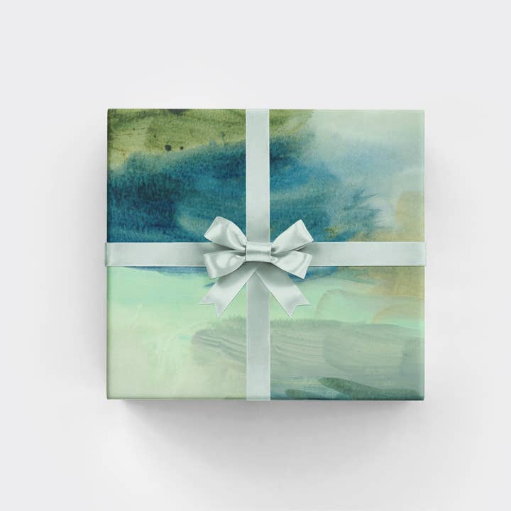 REVEL & Co. – Großhandel Geschenkpapier in Bögen – Grünes abstraktes Geschenkpapier „Wind Break“