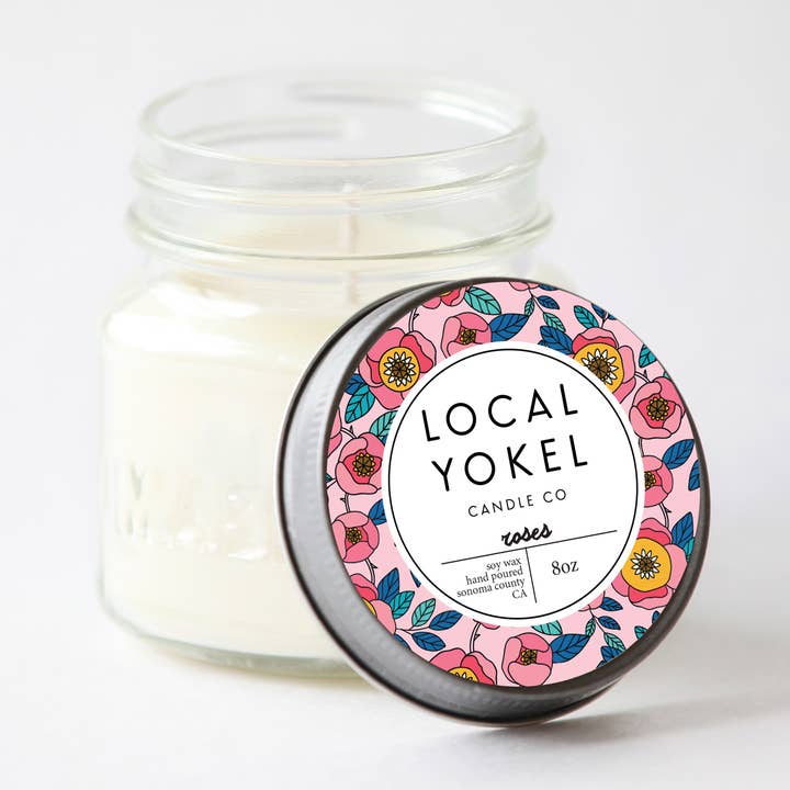 Rosen | 8oz Mason | Soja-Wachskerze | für den Großhandel von THE LOCAL YOKEL