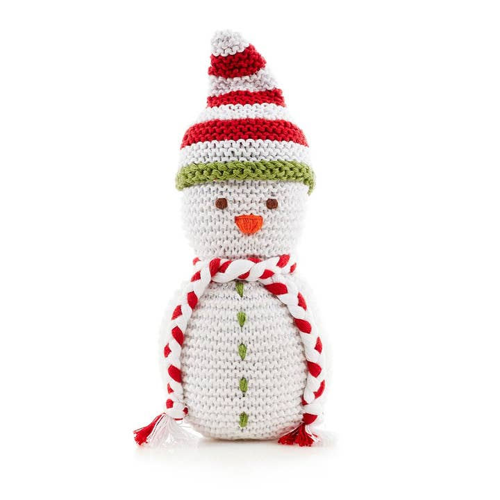 Pebble - Wholesale Handheld Rattle - Baby - Holiday Rattle - Plush Snowman