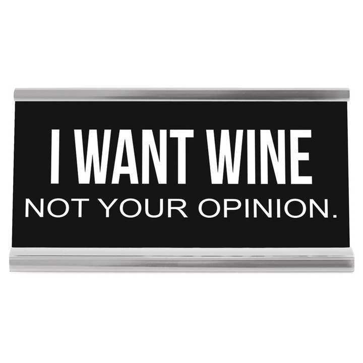 Enseigne de bureau noire de 4 po - Vin pour la vente par Wellspring