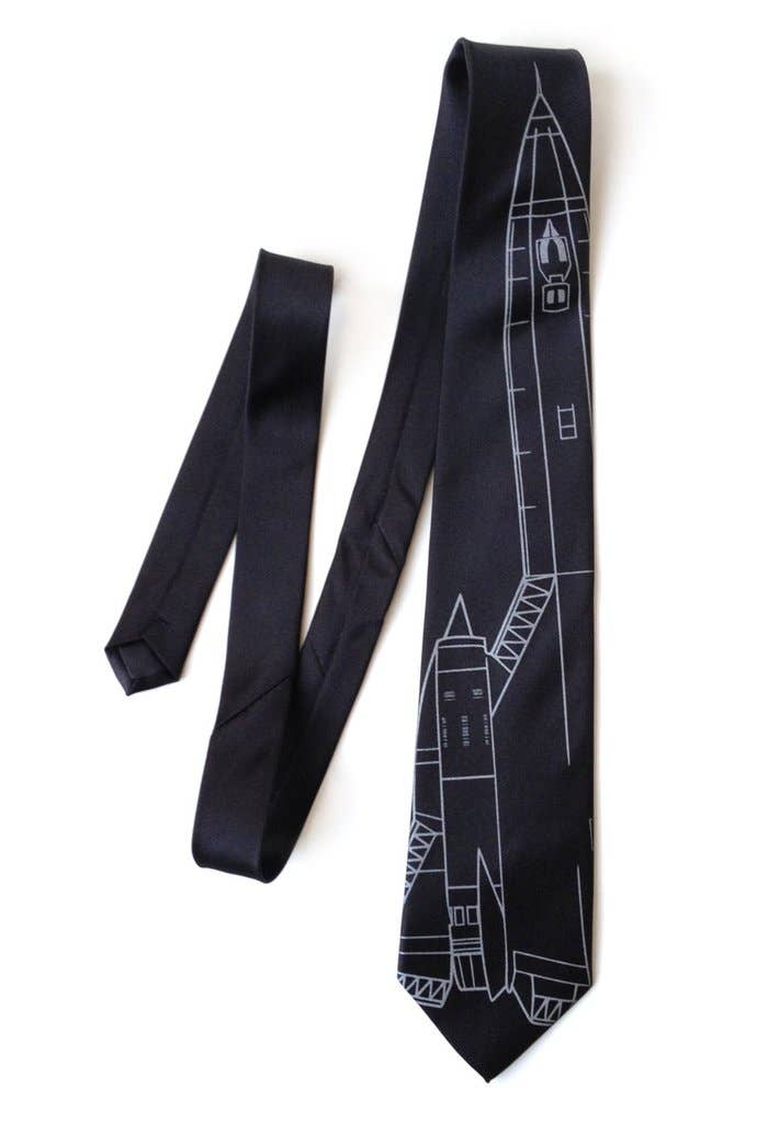 Cyberoptix Tie Lab - Wholesale Necktie - Men's - SR-71 Blackbird Necktie, Aircraft Blueprint Tie.3
