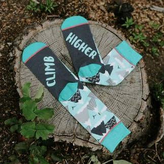 Crew Socks, Climb Higher for wholesale by Woven Pear
