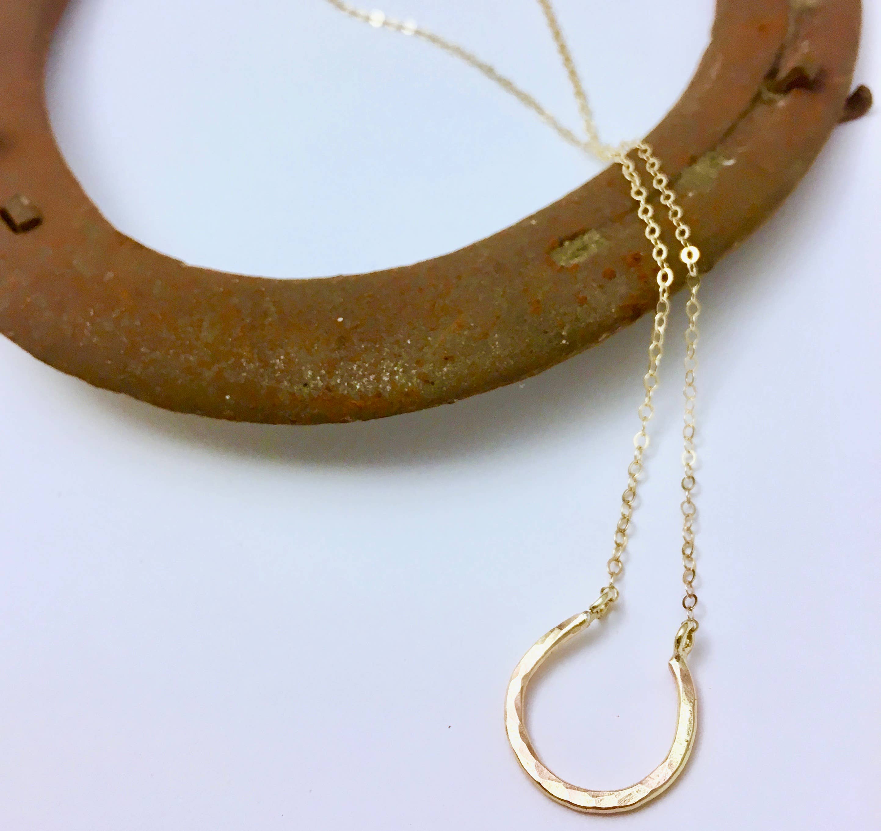 Delight Jewelry Awareness Ribbon Horseshoe 3 Bead Necklace