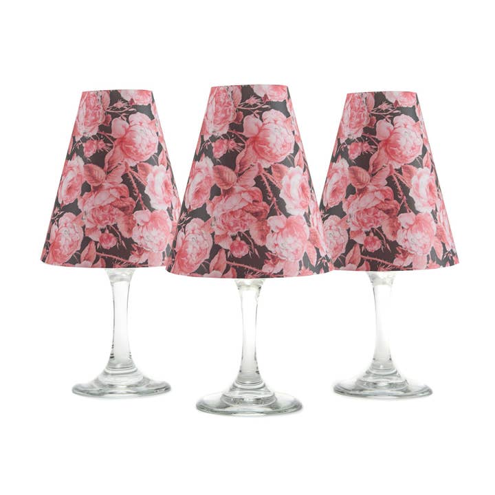 Tons de vidro de vinho rosa brilhante floral por atacado de di Potter